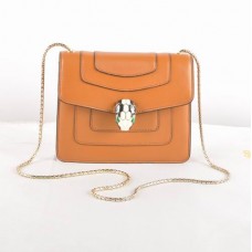 Bvlgari Serpenti Original Leder-Schultertasche Erdgelb 604 Bvlgari Serpenti Original Leder-Schultertasche Erdgelb 604