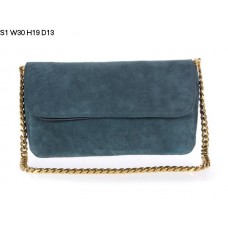 Celine Gourmette Kleine Schultertasche aus Wildleder Grün S1 Celine Gourmette Kleine Schultertasche aus Wildleder Grün S1