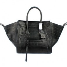 Celine Boston Taschen aus schwarzem Krokoleder
