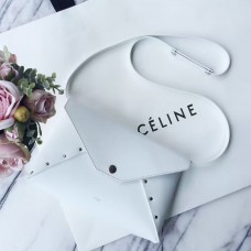 Celine Weiße Biker-Abendclutch mit Riemen Celine Weiße Biker-Abendclutch mit Riemen