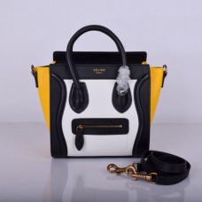 Celine Kleine Gepäcktasche Schwarz Weiß Gelb