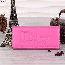 Christian Dior Pfirsichfarbene Klappgeldbörse 117