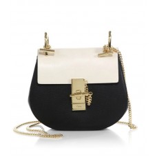 Chloe Drew Mini Bicolor Crossbody Bag Schwarz