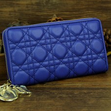 Lady Dior Escapade Geldbörse aus Lammleder, Modell D0082, Blau