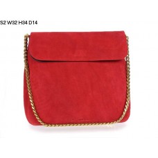 Celine Gourmette Schultertasche aus Wildleder, Rot, S2 Celine Gourmette Schultertasche aus Wildleder, Rot, S2