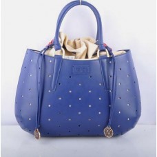 Fendi B Fab Große Henkeltasche aus blauem, perforiertem Leder Fendi B Fab Große Henkeltasche aus blauem, perforiertem Leder