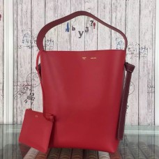 Celine Twisted Cabas Small Bag aus rot-orangefarbenem Kalbsleder
