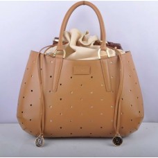Fendi B Fab Apricot Leder, perforierte Tasche, große Henkeltasche