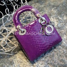 Replika Dior Lady Totes in Schlangenleder-Lila Replika Dior Lady Totes in Schlangenleder-Lila