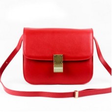 Celine Clasp Classic Box Medium Bag Rot
