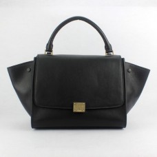 Klassische schwarze Trapez-Ledertaschen von Celine Klassische schwarze Trapez-Ledertaschen von Celine