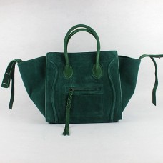 Celine Boston Wildledertaschen in Dunkelgrün