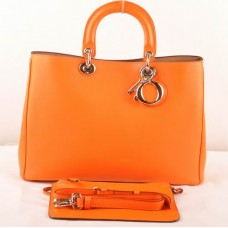 Dior Diorissimo Jumbo Bag Orange Originalleder (Goldene Beschläge) 602