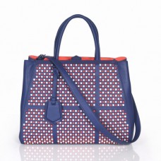 Fendi 2Jours Tasche aus blauem Ferrari-Leder mit Clinch-Bolt-Verschluss Fendi 2Jours Tasche aus blauem Ferrari-Leder mit Clinch-Bolt-Verschluss
