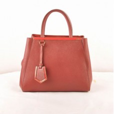 Fendi 2jours Kleine Tasche aus dunkelrotem Leder mit Kreuzmuster Fendi 2jours Kleine Tasche aus dunkelrotem Leder mit Kreuzmuster