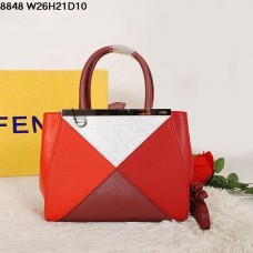Fendi 2Jours Multicolor Rote Ferrari Ledertasche 8848 Fendi 2Jours Multicolor Rote Ferrari Ledertasche 8848