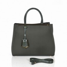 Fendi 2Jours Grüne Canvas-Henkeltasche