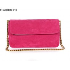 Celine Gourmette Kleine Schultertasche aus Wildleder, Pfirsichfarben S1 Celine Gourmette Kleine Schultertasche aus Wildleder, Pfirsichfarben S1