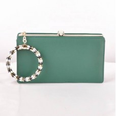 Bvlgari Serpenti Original Pochette mit Lederrahmen, Grün 82121 Bvlgari Serpenti Original Pochette mit Lederrahmen, Grün 82121