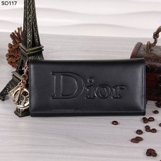 Christian Dior Schwarzes Portemonnaie mit Klappe 117