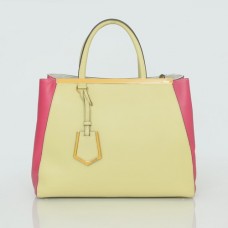 Fendi 2Jours Tasche aus Originalleder in Gelb/Rosé Fendi 2Jours Tasche aus Originalleder in Gelb/Rosé