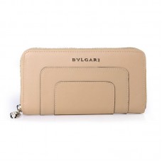 Bvlgari Serpenti Original Leder-Geldbörse mit Reißverschluss, Aprikose, 201301 Bvlgari Serpenti Original Leder-Geldbörse mit Reißverschluss, Aprikose, 201301