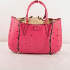 Fendi B Fab Pfirsichfarbene Ferrari Ledertasche mit Perforation, große Henkeltasche Fendi B Fab Pfirsichfarbene Ferrari Ledertasche mit Perforation, große Henkeltasche
