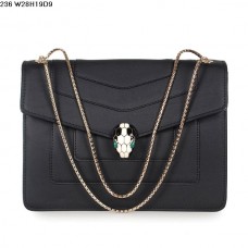 Bvlgari Serpenti GM Tasche aus schwarzem Kalbsleder