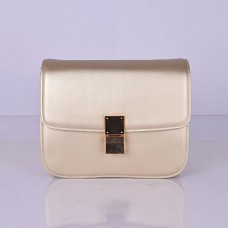 Celine Classic Box Calfskin Flap Bag Gold