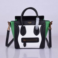 Celine Kleine Gepäcktasche Schwarz Weiß Grün
