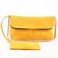 Celine Gourmette Schultertasche aus Wildleder, Gelb, Modell 3078 Celine Gourmette Schultertasche aus Wildleder, Gelb, Modell 3078
