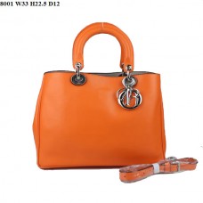 Dior Diorissimo Kleine Tasche, orangefarbenes Nappaleder (silberne Beschläge) 8001 Dior Diorissimo Kleine Tasche, orangefarbenes Nappaleder (silberne Beschläge) 8001
