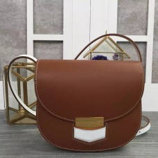 Kleine zweifarbige Trotteur-Tasche von Celine aus kastanienbraunem Kalbsleder Kleine zweifarbige Trotteur-Tasche von Celine aus kastanienbraunem Kalbsleder