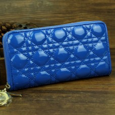 Dior Geldbörse aus Lackleder, lang, Farbe 030, Blau
