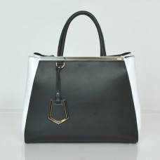Fendi 2Jours Tasche aus Originalleder in Schwarz/Weiß Fendi 2Jours Tasche aus Originalleder in Schwarz/Weiß