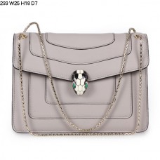 Bvlgari Serpenti Schultertasche GM aus Kalbsleder, Grau, 233 Bvlgari Serpenti Schultertasche GM aus Kalbsleder, Grau, 233