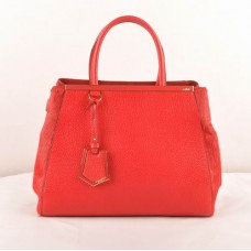Fendi 2jours Tasche aus rotem Kalbsleder/Pferdehaarleder, mittelgroß Fendi 2jours Tasche aus rotem Kalbsleder/Pferdehaarleder, mittelgroß