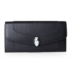 Bvlgari Serpenti Original Ledergeldbörse Schwarz 201302 Bvlgari Serpenti Original Ledergeldbörse Schwarz 201302