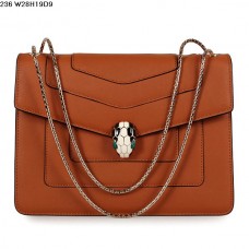 Bvlgari Serpenti GM Tasche aus Kalbsleder in Erdgelb