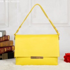 Celine Blade Flap Schultertasche aus Kalbsleder, Zitronengelb, 5368