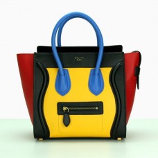 Celine Medium Luggage Tote Schwarz Gelb Blau Rot