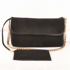Celine Gourmette Schultertasche aus Wildleder, Schwarz, Modell 3078 Celine Gourmette Schultertasche aus Wildleder, Schwarz, Modell 3078