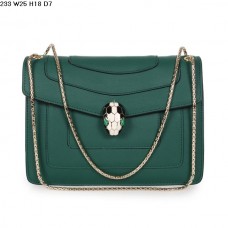 Bvlgari Serpenti Schultertasche GM aus Kalbsleder, Dunkelgrün, 233 Bvlgari Serpenti Schultertasche GM aus Kalbsleder, Dunkelgrün, 233