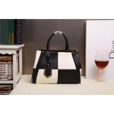 Fendi 2Jours Multicolor Tasche aus schwarzem/weißem Kalbsleder F168 Fendi 2Jours Multicolor Tasche aus schwarzem/weißem Kalbsleder F168