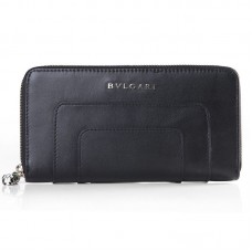 Bvlgari Serpenti Original Leder-Geldbörse mit Reißverschluss, Schwarz 201301 Bvlgari Serpenti Original Leder-Geldbörse mit Reißverschluss, Schwarz 201301