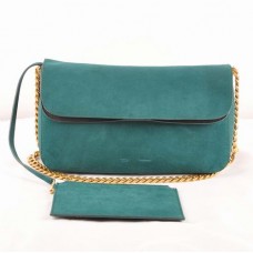 Celine Gourmette Schultertasche aus Wildleder, Grün, 3078 Celine Gourmette Schultertasche aus Wildleder, Grün, 3078