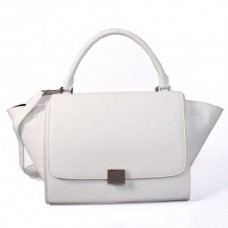 Celine Große Trapez-Ledertasche Weiß Celine Große Trapez-Ledertasche Weiß