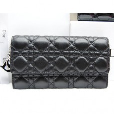 Dior Geldbörse CD086 Schwarz aus Schafsleder
