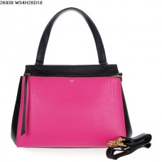 Celine EDGE Tasche aus Kalbsleder, Pfirsich/Schwarz, 26938
