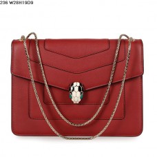 Bvlgari Serpenti GM Tasche aus rotem Kalbsleder